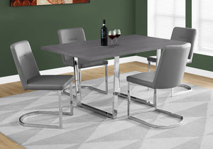 English Elm Dining Table, 60" Rectangular Grey Laminate With Chrome Legs - Modern Centerpiece For Any Space B2710P286990