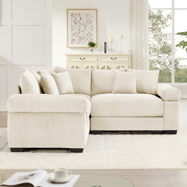 English Elm Oversized Modular Sectional Couch - Cloud-Like Comfort, Ergonomic Design, 10 Pillows, Easy Assembly! W714S01293-GIGA