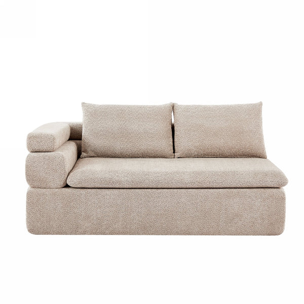 English Elm 106" L-shaped Sectional Sofa Modular Chaise Lounge Neutral Fabric Living Room Almond N771P396321V_N771P396322V
