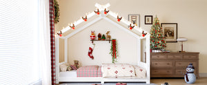 English Elm Twin House Frame Floor Bed Solid Pine Kids Room Montessori Low Profile Play Nook W1580P387835