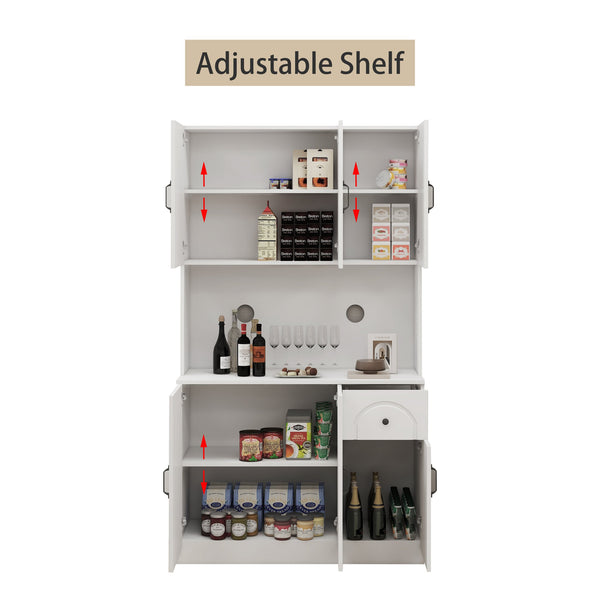 English Elm Kitchen Island with Extensible Wood Top Spice Towel Rack Storage on Casters W282S00034