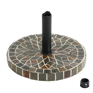 English Elm Enzo Mosaic Concrete Outdoor Umbrella Base with Ceramic Tile Inlay for Patio Use N775P407248M