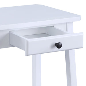 English Elm Kaife White Finish Accent Table with Drawer & Shelf, MDF Rectangular Top, 40lb Capacity, KD B2726P295243