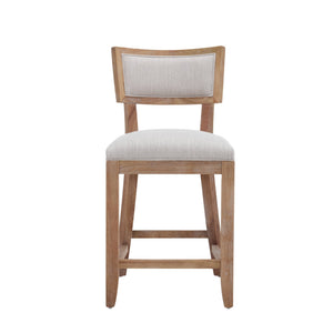 English Elm 26.5" Upholstered Counter Stools Set of 2 Rubberwood Farmhouse Kitchen Seating N780P403743B
