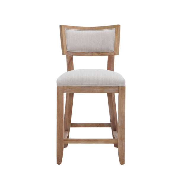 English Elm 26.5" Upholstered Counter Stools Set of 2 Rubberwood Farmhouse Kitchen Seating N780P403743B