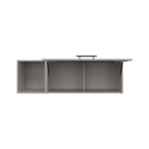 English Elm Wall Smokey Gray Shelf with Door and 3 Shelves for Bar or Living Space — Compact, Durable, Stylish Grey 37.8 L x 19.69 W x 5.91 H B097P250878