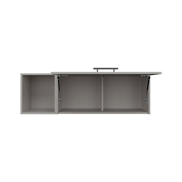 English Elm Wall Smokey Gray Shelf with Door and 3 Shelves for Bar or Living Space — Compact, Durable, Stylish Grey 37.8 L x 19.69 W x 5.91 H B097P250878