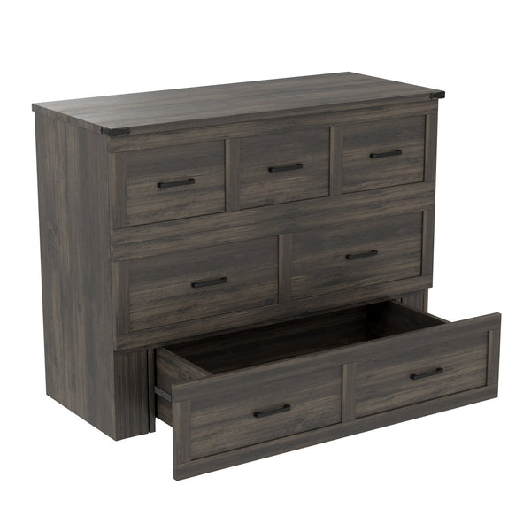 English Elm Murphy Full-Size Cabinet Bed with Built-In Charging Station, Storage Drawer & 700lb Capacity Comfort Gray 52.5 L x 26 W x 5.5 H N733S293995G