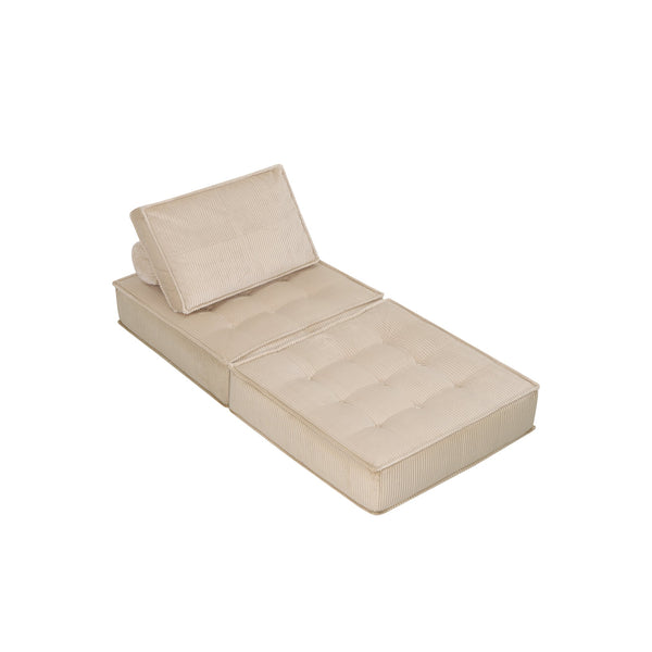English Elm 33.4 Inch Modular Corduroy Lounge Chair with Spring Cushions for Compact Living Spaces Camel W3975P455223