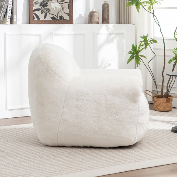 English Elm Bean Bag Chair - Plush Faux Fur Sofa With Back Support, Lightweight & Stylish Seating For All Ages W2200P326887