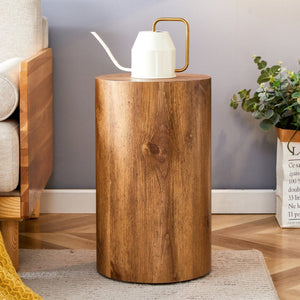 English Elm The Cylindrical Table - Stylish Multi-Use Solution For Small Spaces, Coffee Table & Desk Alternative W1151P200296-GIGA