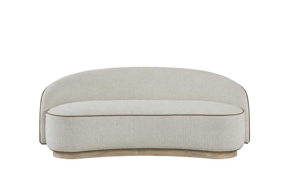 English Elm Tight Back Curved Sofa with Plinth Wood Base for Modern Living Rooms B2699P481667