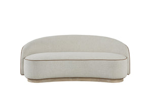 English Elm Tight Back Curved Sofa with Plinth Wood Base for Modern Living Rooms B2699P481667