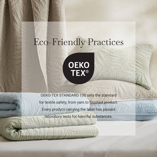 English Elm King Stone Washed Cotton Quilt Set Breathable Garment Dyed Bedroom Comfort Linen B035P496595