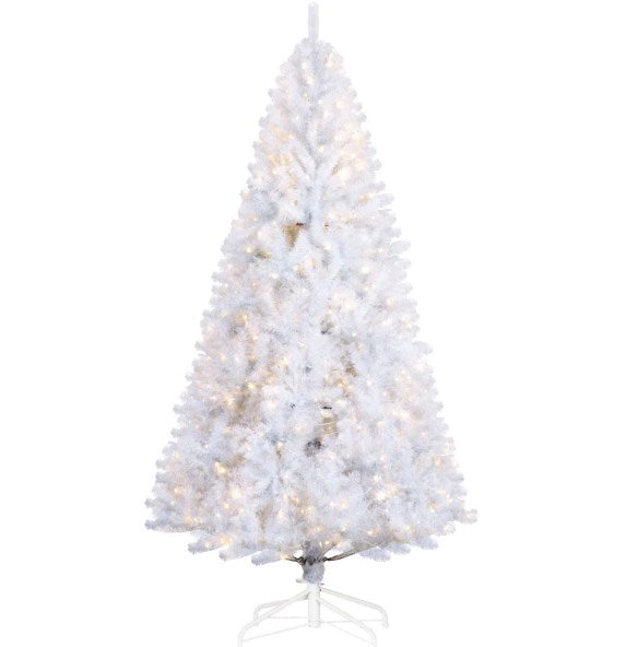 English Elm Artificial Blush Pink Holiday Tree 7 Foot Tall with 1000 Tips Frosted Romantic Decor T3971P419062
