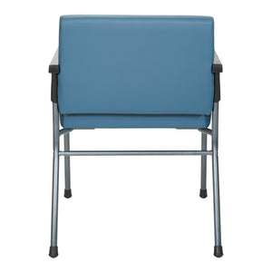 OSP Home Furnishings Big and Tall Bariatric Patient Chair with Pu Padded Arms for Medical Waiting Rooms Blue BC9602HT-R105