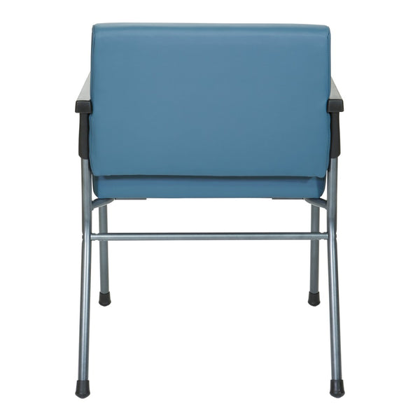 OSP Home Furnishings Big and Tall Bariatric Patient Chair with Pu Padded Arms for Medical Waiting Rooms Blue BC9602HT-R105