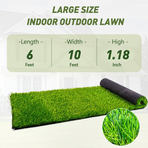 English Elm Realistic Polypropylene Synthetic Turf Rug Lush Dual Tone Blades Patio Coverage W2896P429774