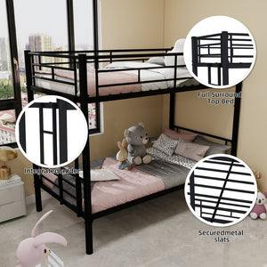 English Elm Twin Metal Bunk Bed For Kids - Space-Saving, Durable, Convertible, Safety-First Design, Easy Assembly W1935P279723-GIGA
