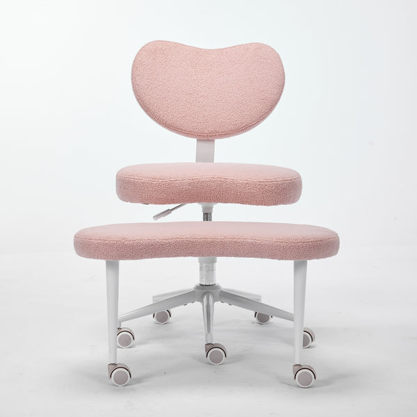 English Elm Meditation Chair Plus - Plus-Size Cross-Legged Swivel Seat with Memory Foam, Lumbar Support, Pink W1143P360516
