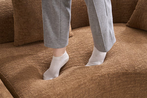 English Elm Compression Compression Sponge Sofa Curved Modular Sectional with 30D High-Density Chenille Sleeper for Cozy Apartment Living Room Comfort and Safe Rounded Design Caramel W2231S00040