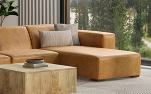 English Elm Rex Right Chaise Sofa Module - Luxurious Sienna Leather, Modular Design, Plush Comfort & Style B136P199249-GIGA