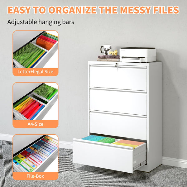 English Elm Lateral Steel Filing Cabinet Two Drawer Locking Anti-tip Home Office Storage W2735P428821