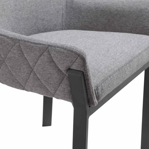 English Elm Lloyd Quilted Polyester Dining Chair Set with Iron Base for a Modern Table B2769P504203