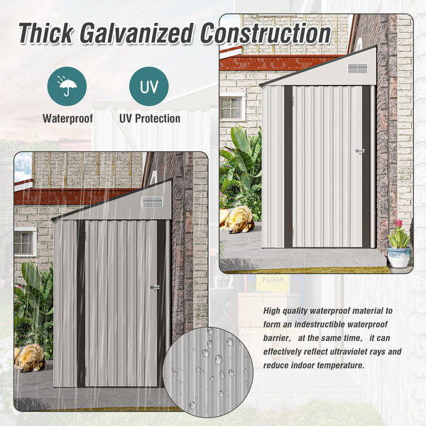 English Elm Campcraft Metal Storage Shed with Sloped Roof Ventilation and Weather Resistant Steel Panels White W1598P283838