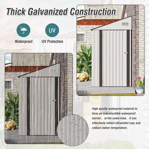 English Elm Campcraft Metal Storage Shed with Sloped Roof Ventilation and Weather Resistant Steel Panels White W1598S00047