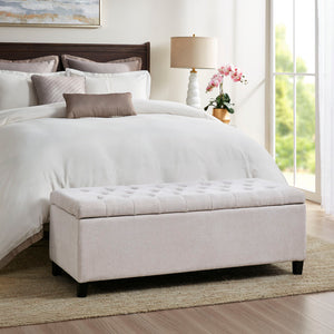 Madison Park Shandra Transitional Tufted Top Soft Close Storage Bench MP105-1122 Natural