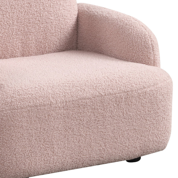 English Elm Rosella Bear Shaped Sherpa Kids Armchair with Sculpted Ears for Playroom Comfort Pink B2749P413208