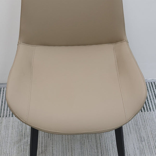 English Elm Tan Pu Leather Dining Chair Set Of 2 - Modern Ergonomic Seating For Kitchen, Restaurant & Living Rooms T3967P389590-GIGA