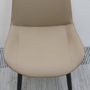 English Elm Tan Pu Leather Dining Chairs Set Of 4 - Modern Ergonomic Design, Durable Metal Legs For Versatile Use T3967P389577-GIGA