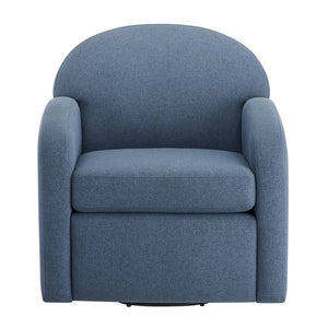 English Elm Edie Modern Blue Swivel Chair - Plush Coil Spring Seat, Hemp-Like Durable Fabric, 360° Comfort, No Assembly Required B050P322598