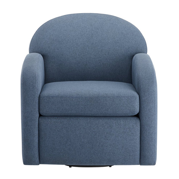 English Elm Edie Modern Blue Swivel Chair - Plush Coil Spring Seat, Hemp-Like Durable Fabric, 360° Comfort, No Assembly Required B050P322598