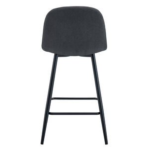 English Elm Modern Quilted Pu Leather Barstools Set of Two with Black Metal Legs for Kitchen Islands W1151P242028