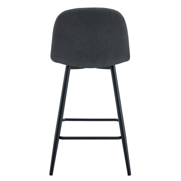 English Elm Modern Quilted Pu Leather Barstools Set of Two with Black Metal Legs for Kitchen Islands W1151P242028