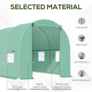 English Elm Walk-in Tunnel Hoop Greenhouse Galvanized Steel Frame Uv Resistant Pe Cover Backyard T3971P384775