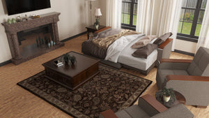 English Elm Primenest Zenaero Convertible Chaise Lounge With Storage - Elegant Chenille, Wood Trim, And Comfort! B030P303556-GIGA