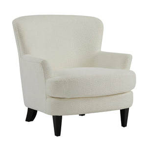 English Elm Christopher Knight Home® - Gerald Boucle Upholstered Club Chair with Tapered Birch Legs, Tonal Piping and Cozy Texture Black,Off White 33 L x 32.75 W x 30 H N776P243523W
