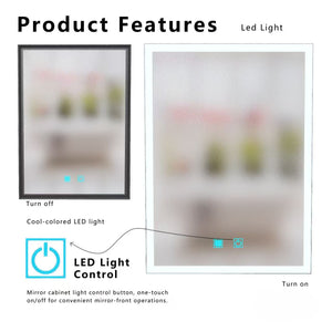 English Elm Led Aluminum Medicine Cabinet with Anti Fog Mirror and White Light for Bathrooms W3083P417741