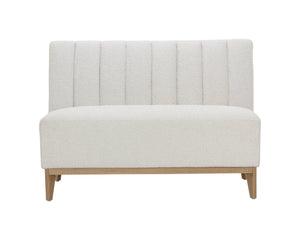 Sunpan Kosovo Banquette – Luxe Comfort with Elegant Tufting and Distinctive Wood Character for Your Space Natural / Copenhagen White