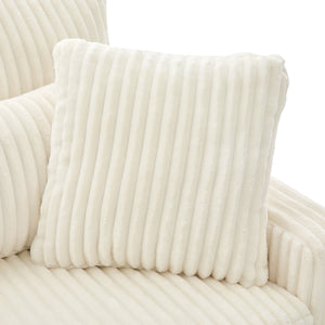 English Elm Modern Corduroy Upholstered Loveseat Sofa with Pocket Springs and Four Accent Pillows Beige N763S000040A