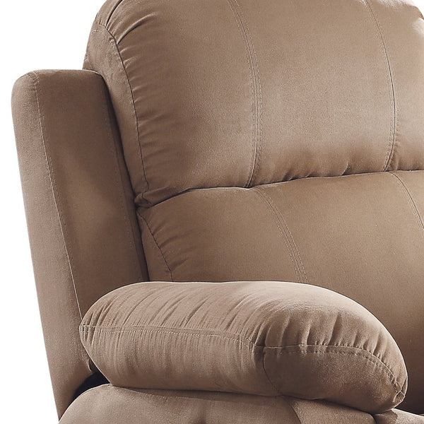 English Elm Brown Memory Foam Recliner with Pillow Top Arms, Microfiber Motion Chair, Smooth Latch Recline Comfort B062P215450