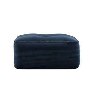 English Elm Ottoman Corduroy Upholstered Modular Accent Piece with High Resilience Foam and Curved Arms Blue W714P364697
