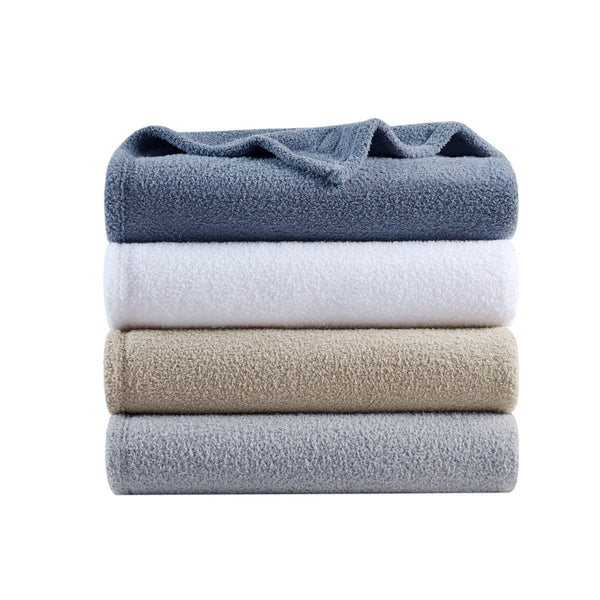 JLA Home Madison Park - Blanket — Ultra-Soft OEKO-TEX Certified Cozy Throw for Everyday Warmth, Neutral Styling, Easy Care Grey BR51-4441