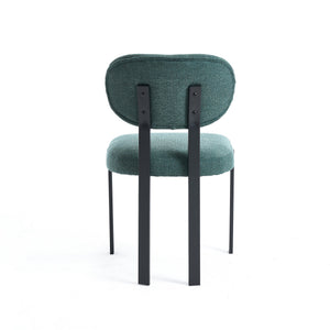 English Elm Modern Boucle Tufted Dining Chairs Set of 2 Mid-century Matte Leg Kitchen Seating Antique Green,Black W3244P296988
