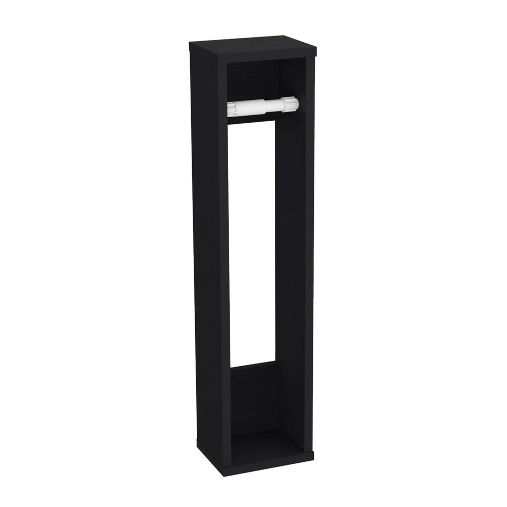 English Elm Bali Slim 28" Toilet Paper Holder with Six-Roll Storage and Top Shelf for Small Bathroom Spaces Black 29.2 L x 7.1 W x 3.2 H B200P235860