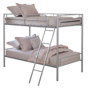 English Elm Contemporary Twin-over-Full Bunk Bed with Sturdy Metal Frame, Two-Tone Finish, Space-Saving Design Silver 15 L x 80 W x 7 H B2741P347318